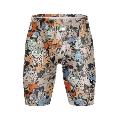 Men's Jammers Racing Swimsuit Swim Trunks Beach Tights Shorts Athletic Training Swimwear Sports Swimming Rash Guards Pants