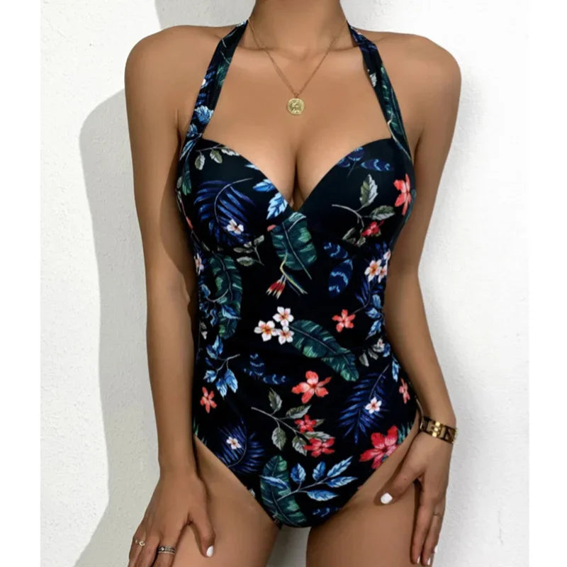 Summer Print One Piece Swimsuit Closed Plus Size Swimwear Female Body Bathing Suit For Pool Beach Women Swimming Suit