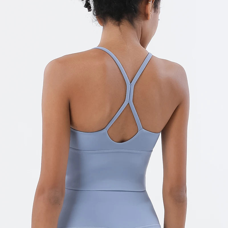 SOISOU Women's Longline Sports Bra with Removable Pads