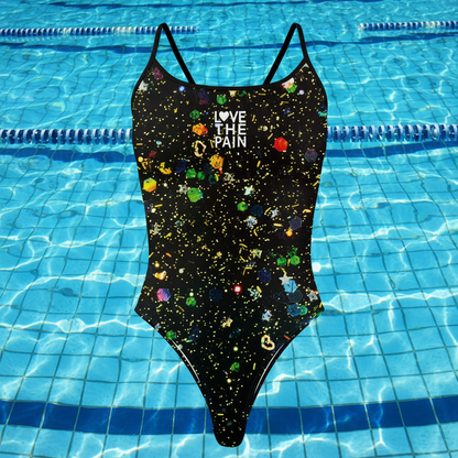 Love The Pain Women One-Piece Swimsuit Pool Bathers Squad Back Monokini Bathing Suits Beachwear Triathlon Functional Training Swimwear