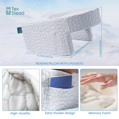 gaming armrest pillow, memory foam reading pillow, oversized support cushion, removable washable cover,,long session support,