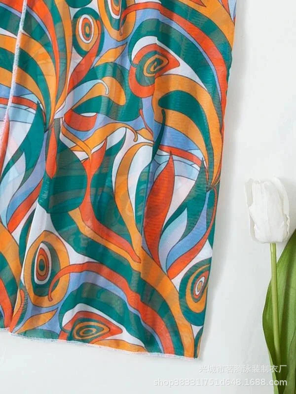 Summer Print Bikinis Swimwear Female Swimsuit Beachwear Push Up Three-Piece Bikini Set Women Swimming Bathing Suit