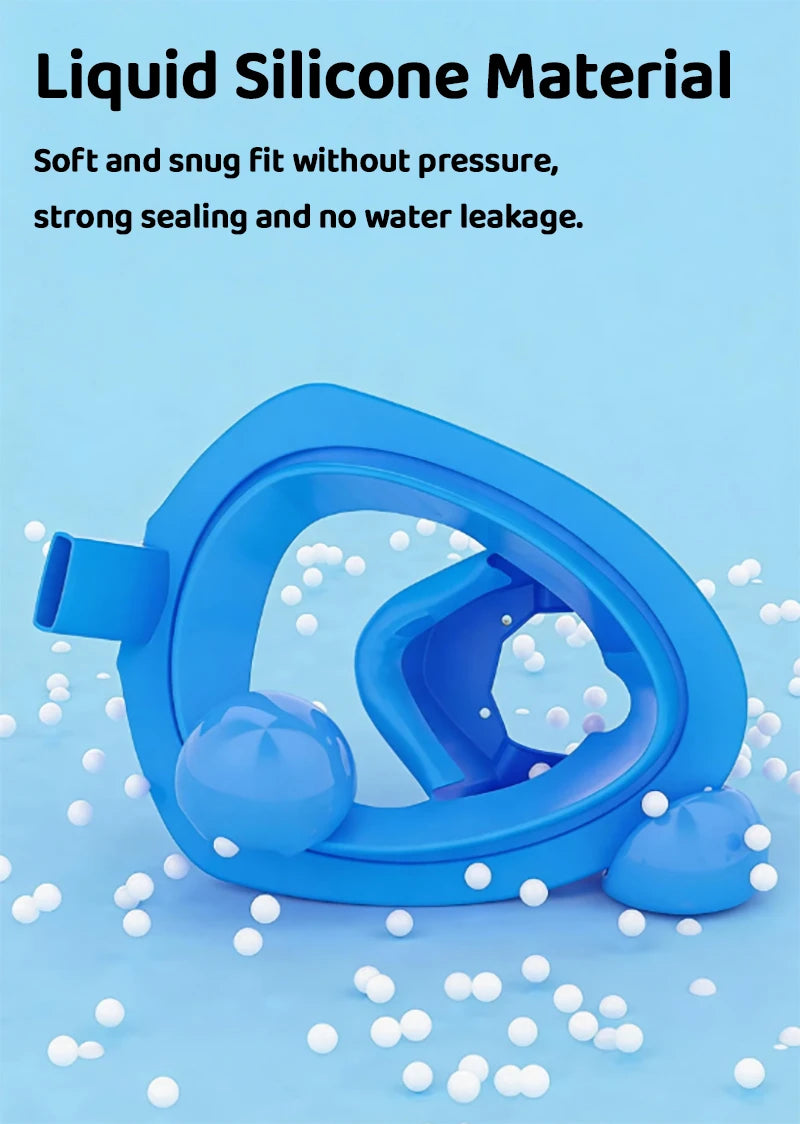Full Face Snorkel Mask - Dry Snorkel , Anti-Fog , Leak-Proof  Panoramic View Swimming Diving Beach Water Sports for Adults Teens