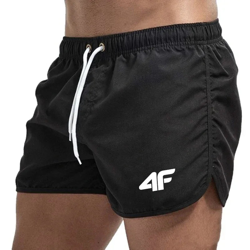 Men's Shorts Beach Trunks Summer Swim Gym Pants Quick Drying Swimming Homme Surf Ventilate Drawstring Fashion Casual Daily