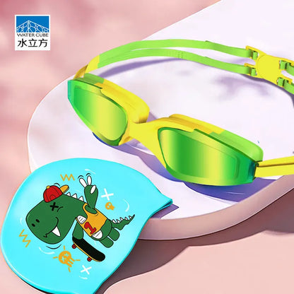 Water Cube Swimming Goggles Professional High Definition Waterproof Anti-Fog Diving Equipment for Men Women And Children Eye ...