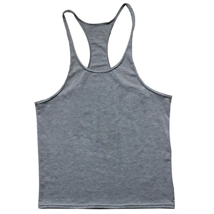 European American Summer Casual Exercise Workout Training Vest Men's Solid Color plus Size I-Shaped Vest