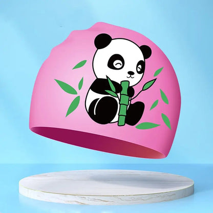 Lightweight Waterproof Children Swimming Cap Silicone Cartoon Kid Swimming Hat Protect Ears Animal Bathing Hats Cap Swimming Pool