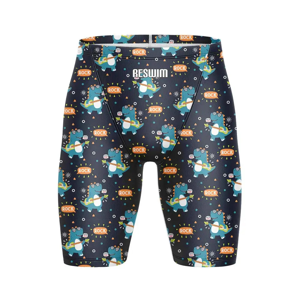 Cartoon Swim Jammer Endurance Athletic Training Swimsuit Men's Beach Swimming Trunks Lycra Swimwear Jammers GYM Tight Surf Shorts