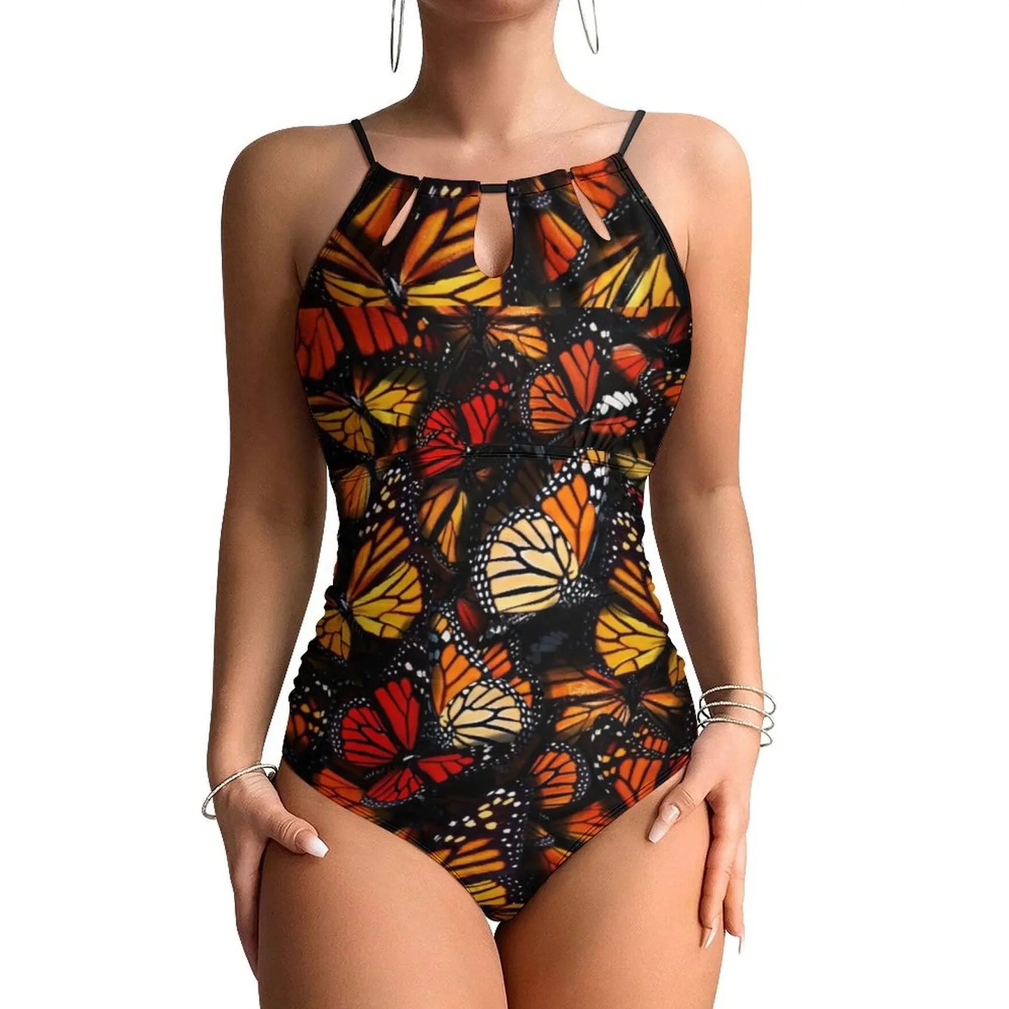 Butterfly Swimsuit Colorful Animal Women Swimwear One-Piece Stylish Swimsuits Holiday Pool Push Up Cut Out Beach Outfits