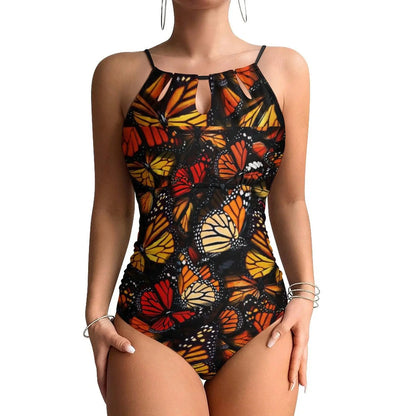 Butterfly Swimsuit Colorful Animal Women Swimwear One-Piece Stylish Swimsuits Holiday Pool Push Up Cut Out Beach Outfits