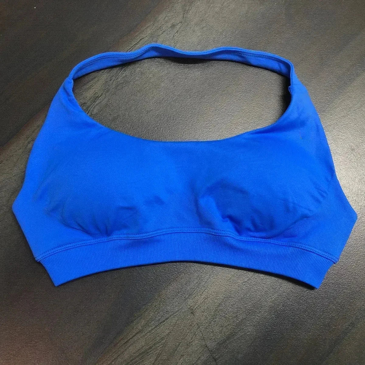 Halter Sports Bra for Women Neck Strap Bra Seamless Open Back Top Medium Support Gym Crop Top Stretchy Sportswear