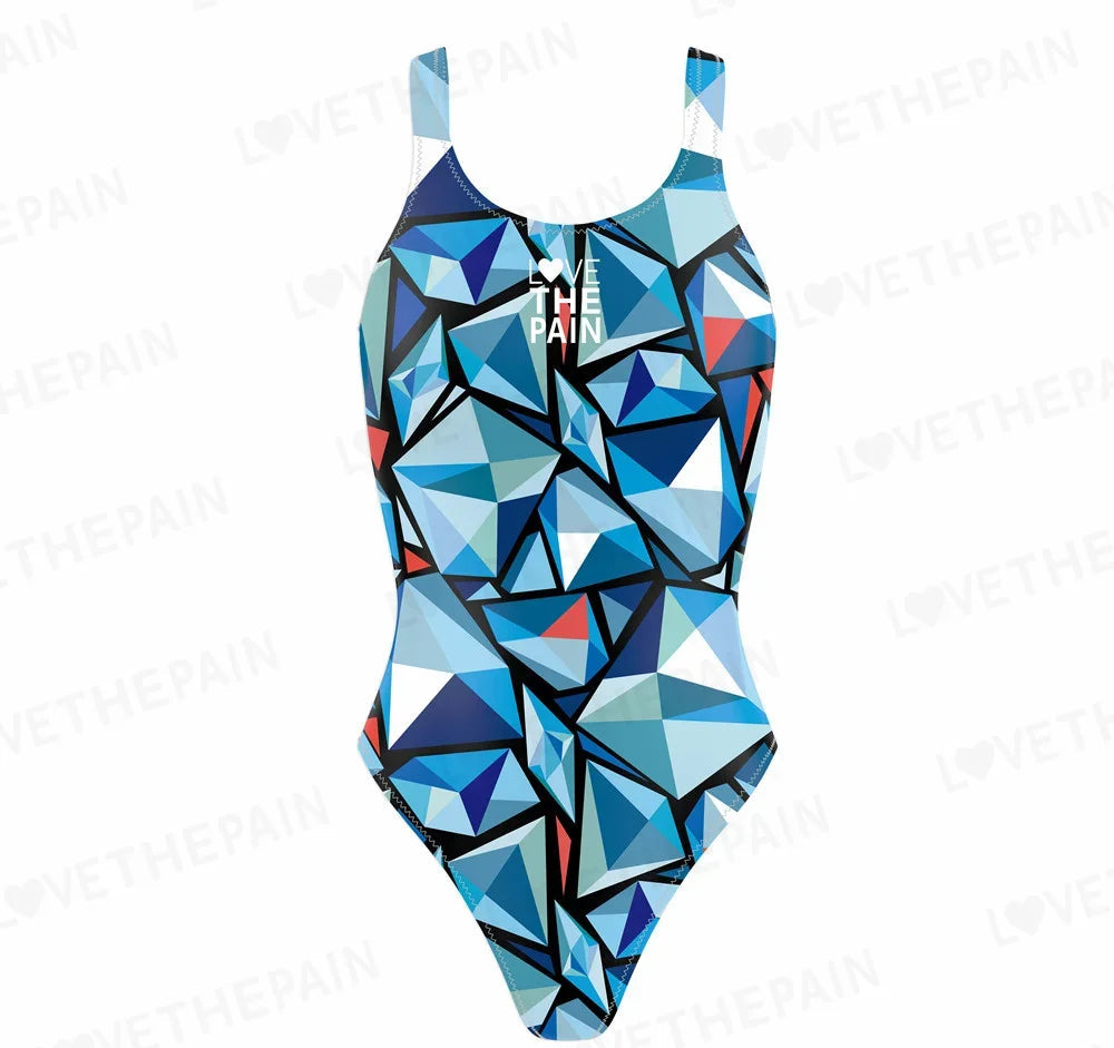 Love The Pain Women Swimsuit One Piece Backless Swimwear Slimming Beach Wear Summer Vintage Bathing Suits