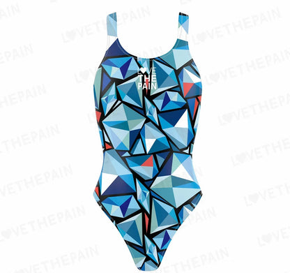 Love The Pain Women Swimsuit One Piece Backless Swimwear Slimming Beach Wear Summer Vintage Bathing Suits