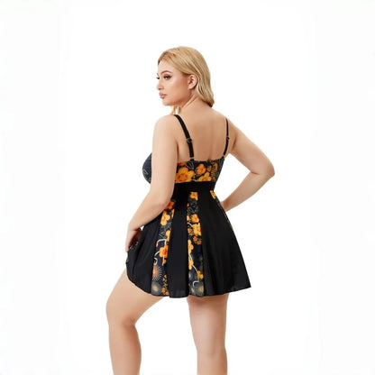 Plus Size Women's Swimsuit Two Pieces 5XL Tankinis Bathing Suits Women Swimwear Backless Beachwear Tummy Control Swimdress