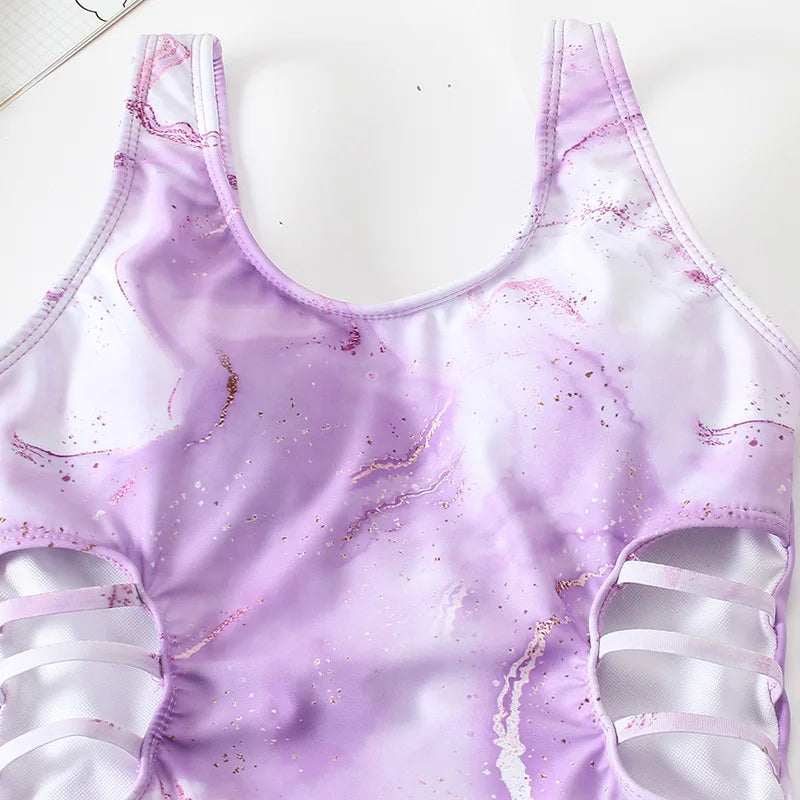 Children's Swimwear Girls One-Piece Swimsuit For Girl 130-160 Bathing Suit Beachwear Bath Suit 8-14 Years Monokini