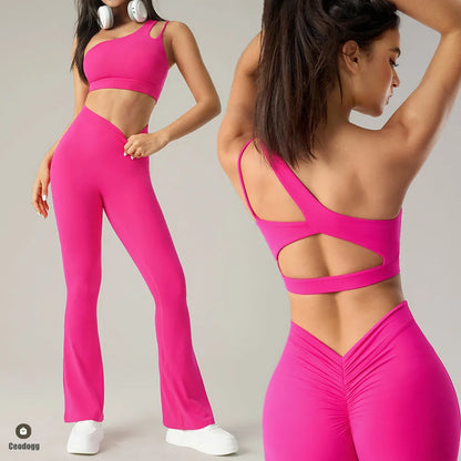 V Back High Waist Bell-bottoms Women Flare Leggings Quick Dry Sports Wide Leg Pants Exercise Trousers Running Yoga Gym Leggings