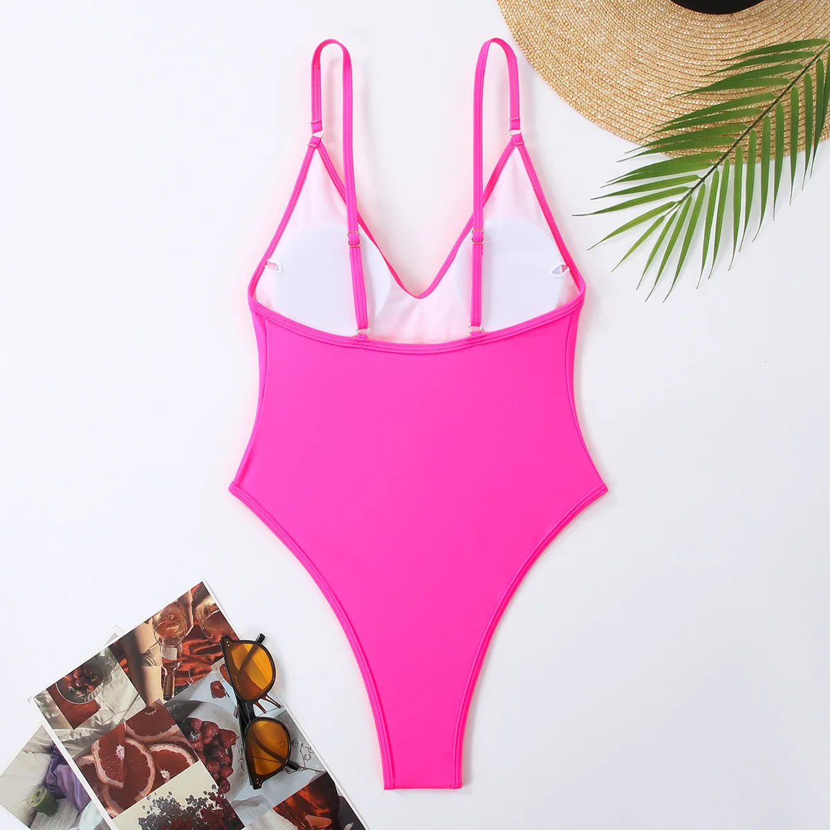 One Piece Swimsuit Women Summer Holiday Swimwear Thong Monokini Bathing Suit Mujer Micro Bikini Solid Neon Yellow