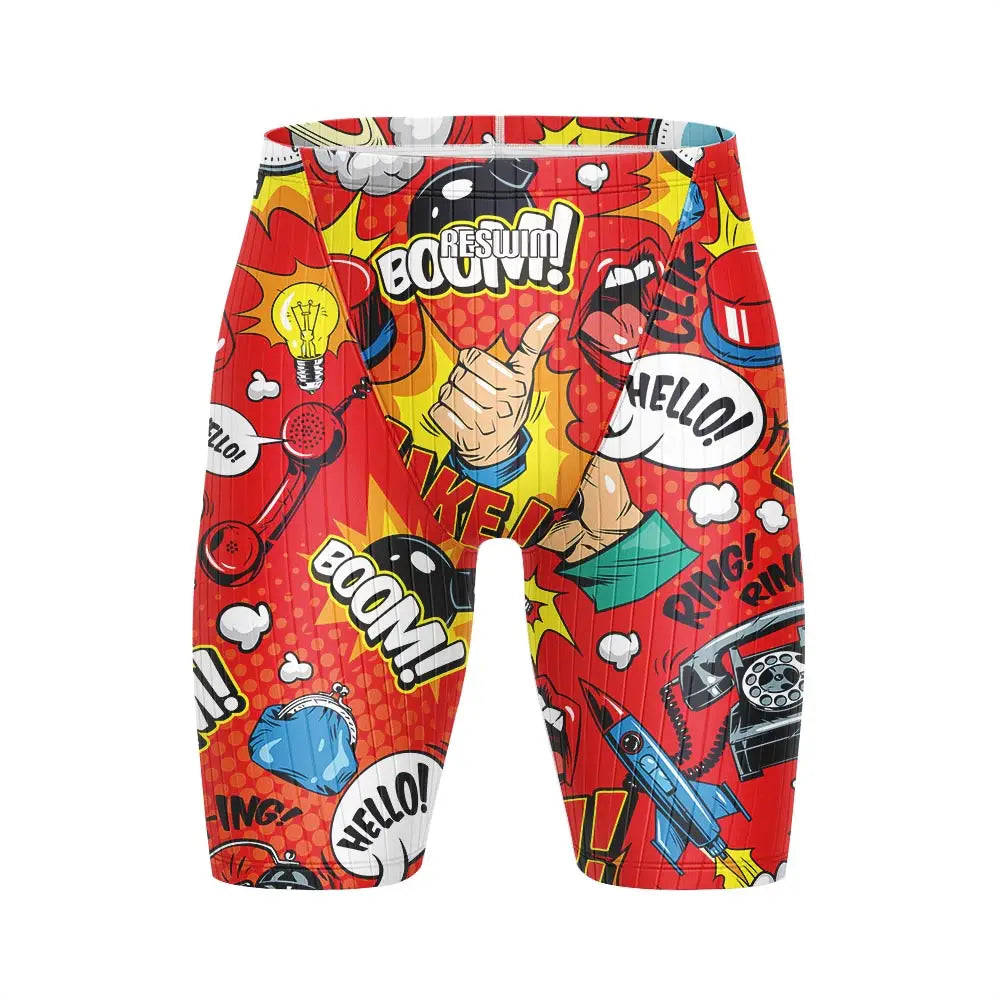Men's Jammers Swimwear Athletic Training Swimsuit Swim Tights Shorts Swimming Trunks Beach UV Pants Breathable Bathing Suit