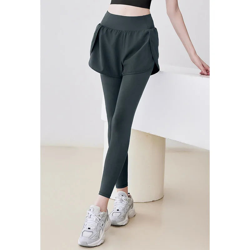 Aiithuug with Pocket  Athletic 2 in 1 Running Shorts with Leggings High Waist Elastic Yoga Dance Pants Quick Dry Athletic Gym