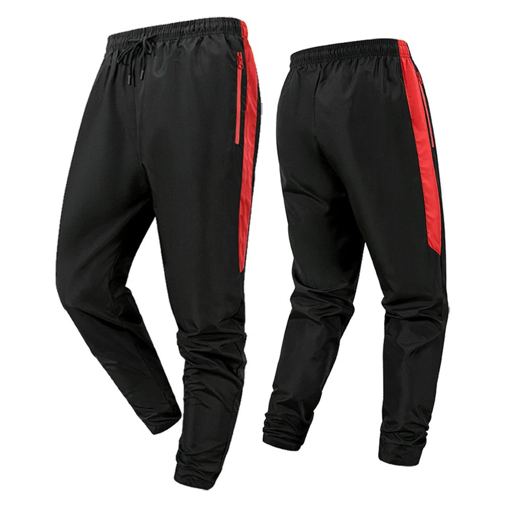 Men's Side Stripe Color Block Track Pants with Elastic Drawstring Solid Color Casual Athletic Joggers for Gym & Daily Gym