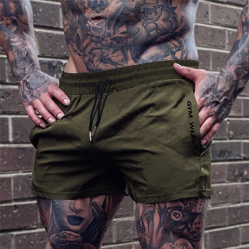 Summer Gym Fitness Men's Shorts Woven sweatpants Thin Fashion Men Marathon Running Shorts Sports Breathable Training Pants