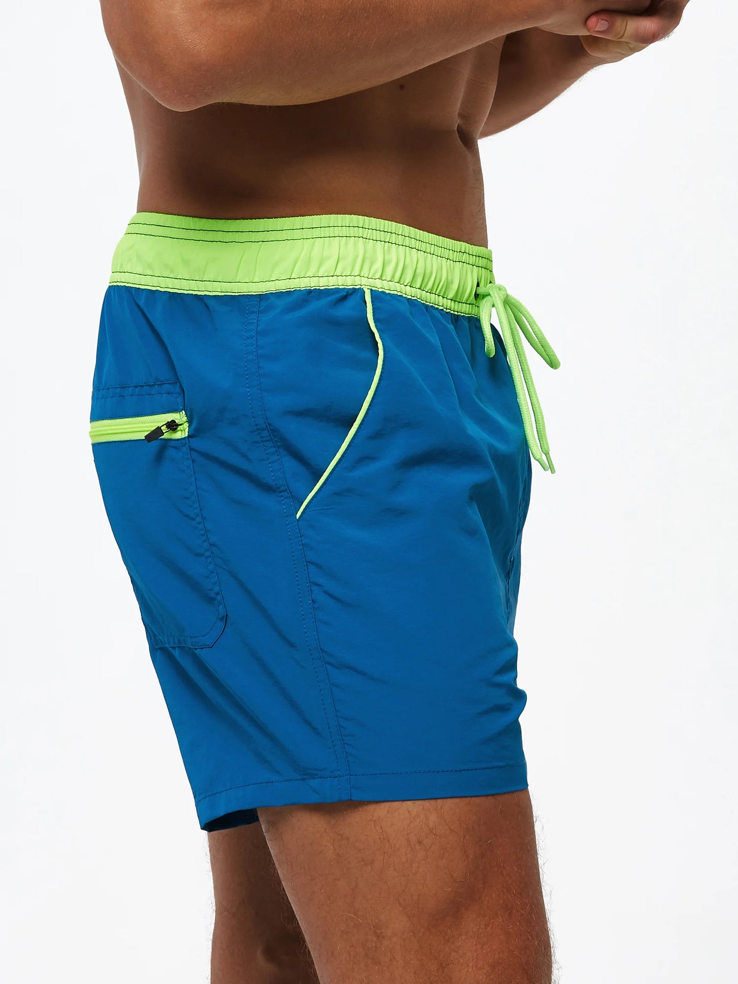 Men Summer Swim Shorts Swimwear Trunks Swimsuits Quickly Dry Surf Beach Board Elastic Waist Swim Pants Surfing Shorts with Mesh