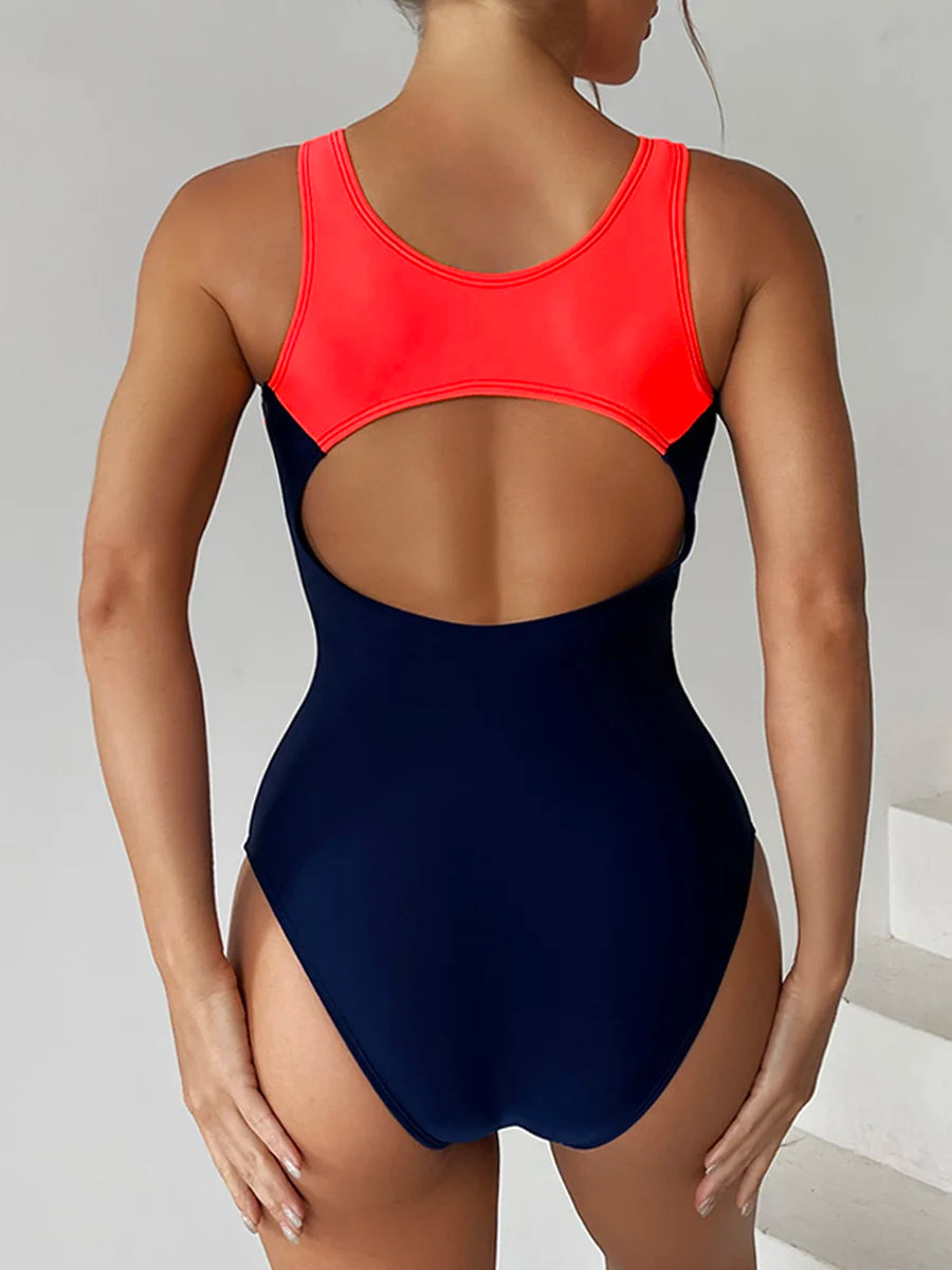 Vintage Swimsuit Women One Piece Racing Swimwear Female Sports Bodysuit Bathers Bathing Swimming Suit Summer Beachwear