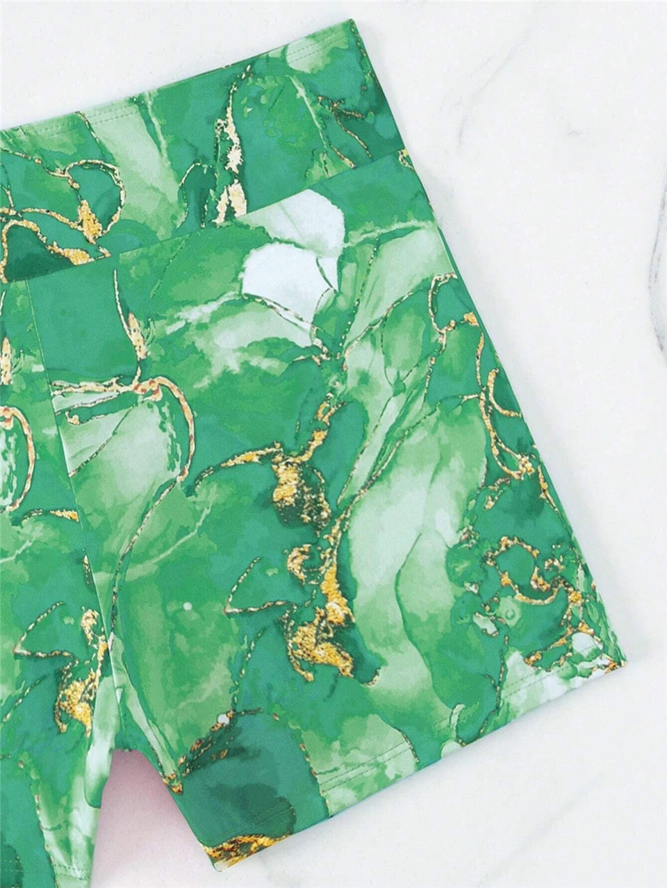 Two Pieces Marble Print Swimwear Women High Waist Swimsuit Summer Beach Wear Female Bathers Bathing Swimming Sport Suit