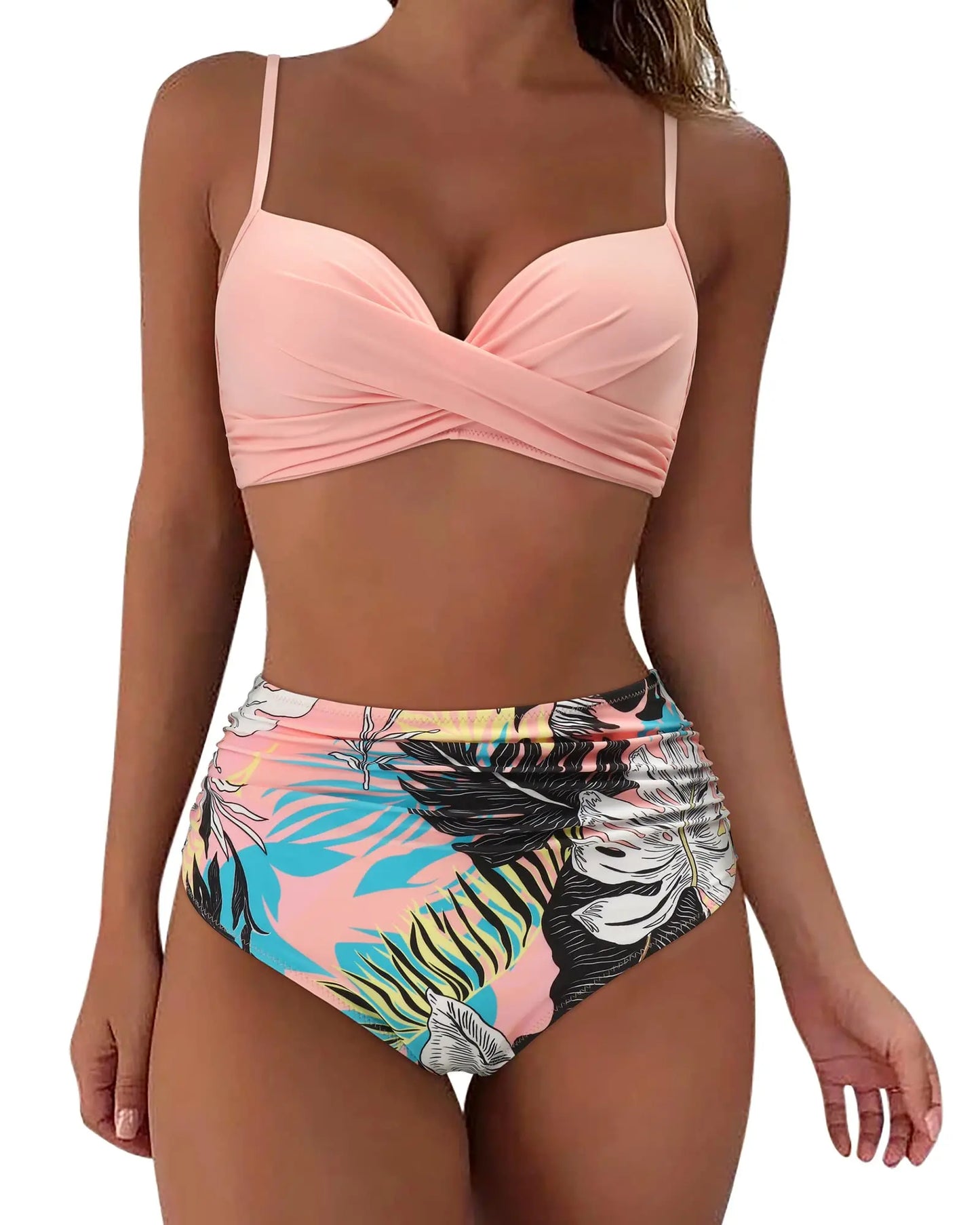 Vintage High Waist Bikinis Women Push Up Swimwear Printed Swimsuit Female Beachwear Summer Bathers Bathing Suit Swimming