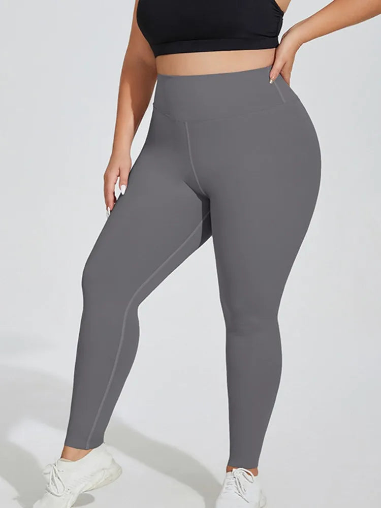 L-4XL Plus Size Sports Pants Lines Lifting Buttocks Sports Tight Pants Women High Waist Elastic Fitness Running Yoga Pants