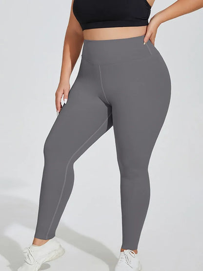 L-4XL Plus Size Sports Pants Lines Lifting Buttocks Sports Tight Pants Women High Waist Elastic Fitness Running Yoga Pants