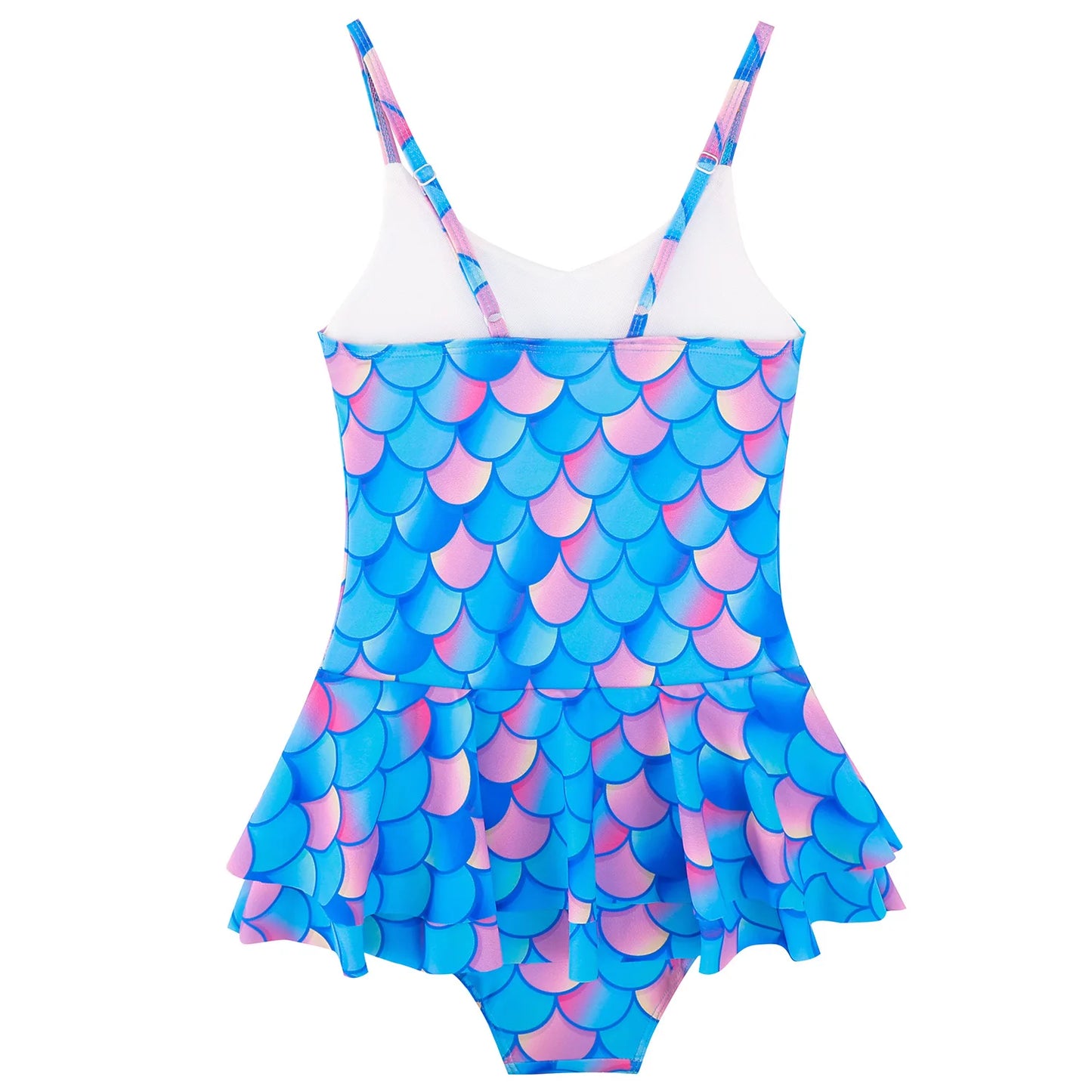 Kids Girls' One-Piece Mermaid Swimsuit Mermaid Scale Print Stretchy Polyester for Beach & Pool Girls Swimwear Summer Bathing Suit