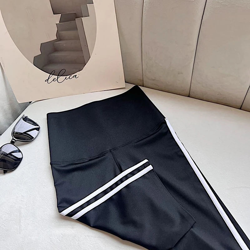 Women Shark Running Short Leggings Summer Side Stripe Sports Biker Shorts High Waist Skinny Seamless Bicycle Shorts