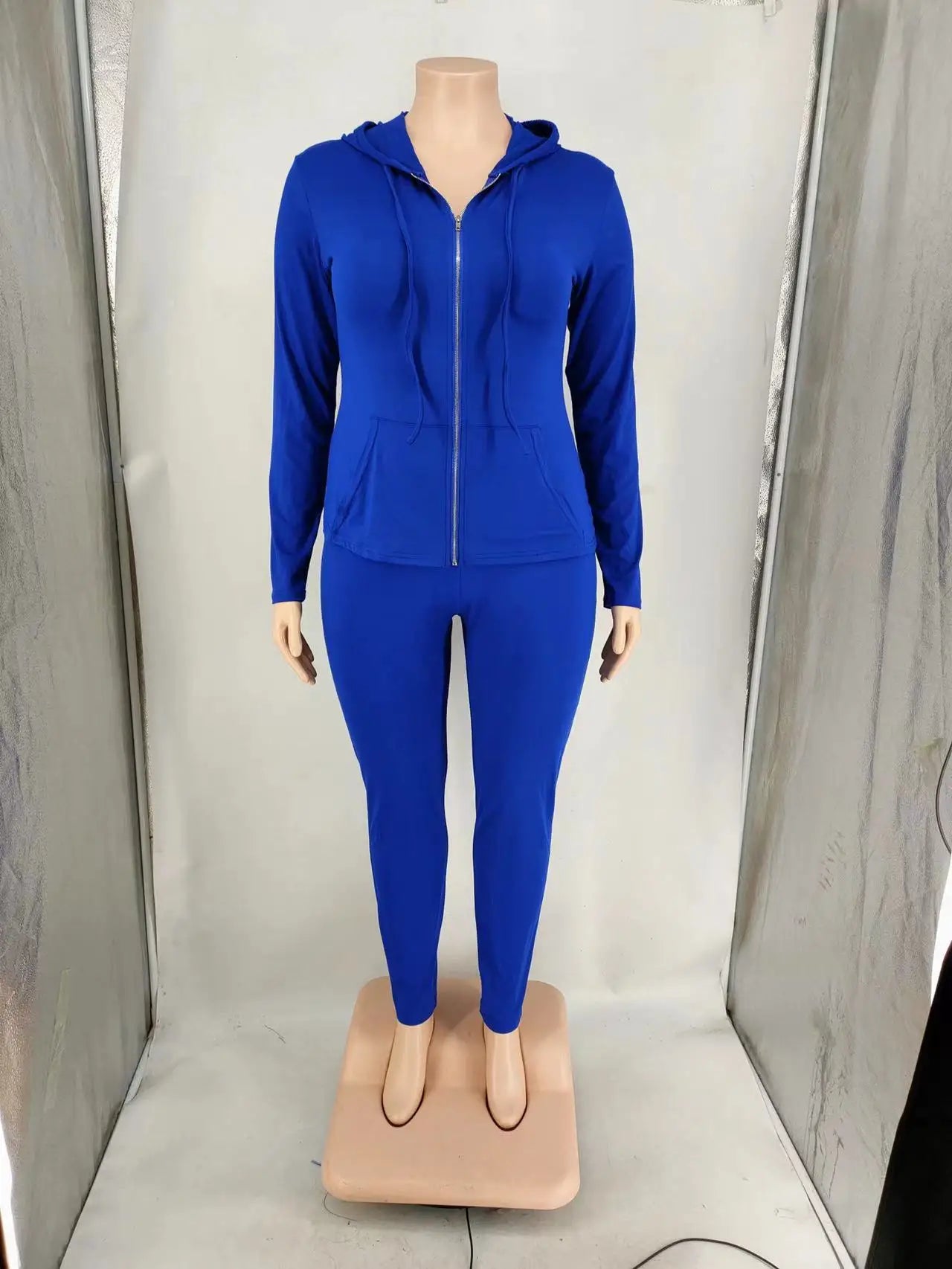 Wmstar Plus Size Two Piece Outfits Women Hoodies Sweatsuit Leggings Pants Sets Solid Stretch Matching