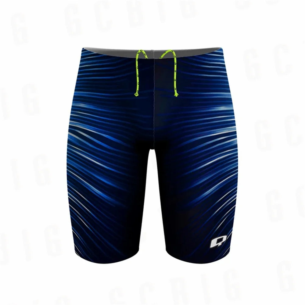 Summer Men's Swimming Trunks Racing Swim Jammers Swimsuit Surfing Shorts Quick-Drying Chlorine-Resistant Lycras Swim Shorts