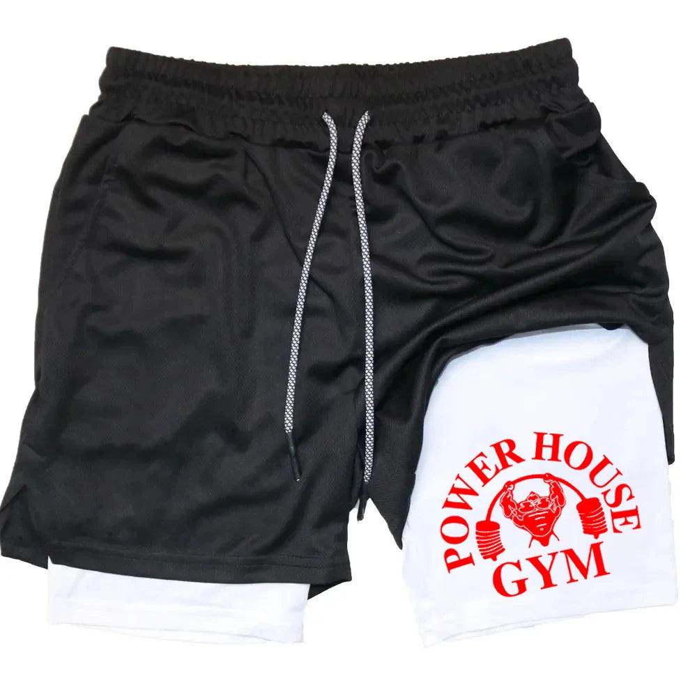 Camouflage running shorts for men's gym sports shorts 2-in-1 quick drying exercise training gym fitness jogging shorts for summer