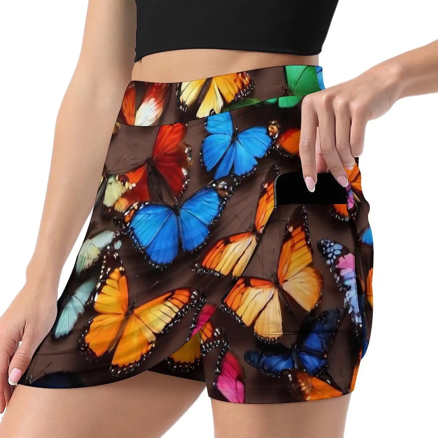 80s Color Block Print Skirt  Kawaii Mini Skirts Summer High Waist Graphic Street Style Casual Skirt Big Size 3XL 4XL