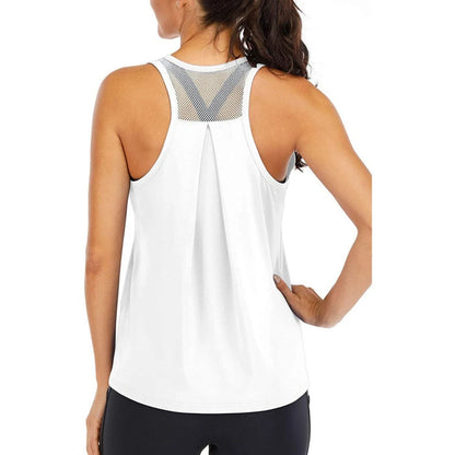 Summer Quick-dry Yoga Fitness Tank Top For Women Solid Color Soft Breathable Racerback Sleeveless Loose Fit Casual Sports Vest