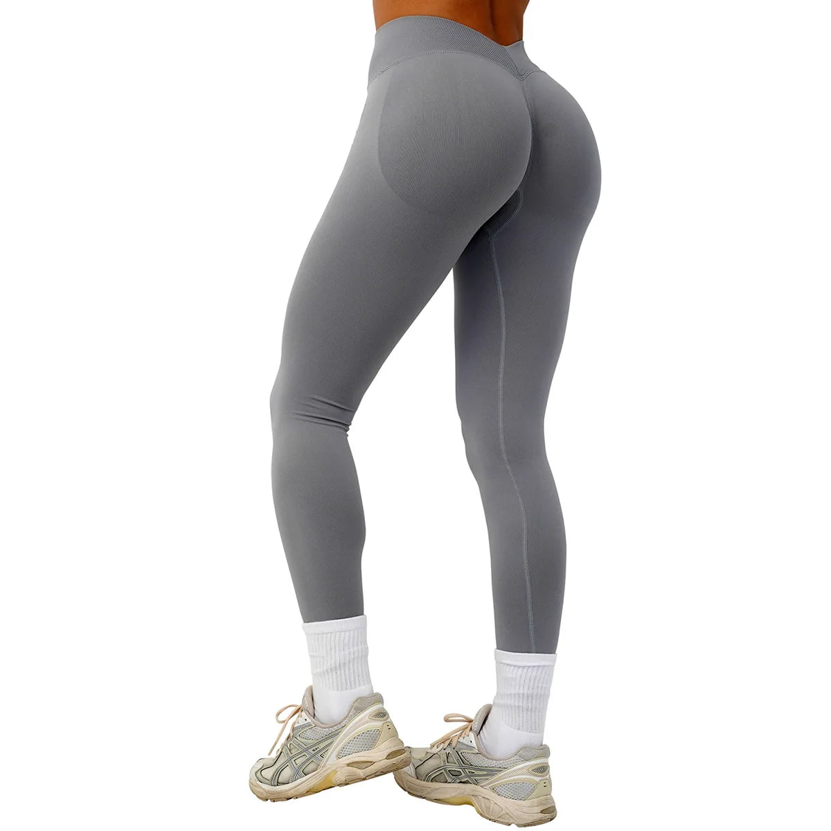 Sporty Leggings Woman Seamless Yoga Pants Scrunch Booty V-waist Hip Lifting Fitness Gym Running Workout Sports Tights