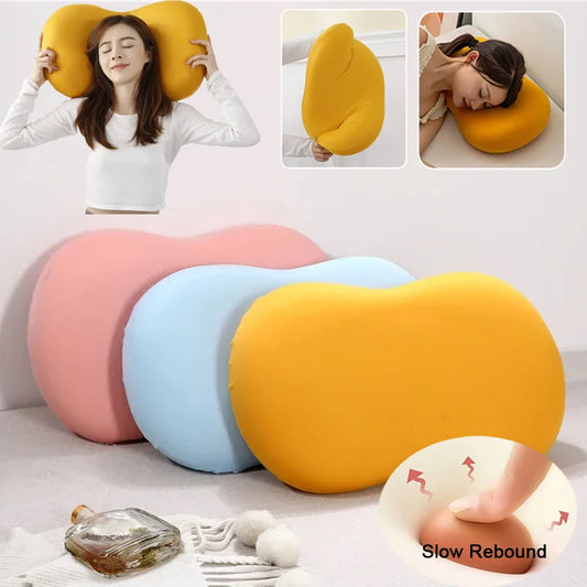 Multifunction Macaron Color Memory Foam Neck Pillow Slow Rebound Soft Travel Pillow for Sleeping Cervical Health Nap Pillows