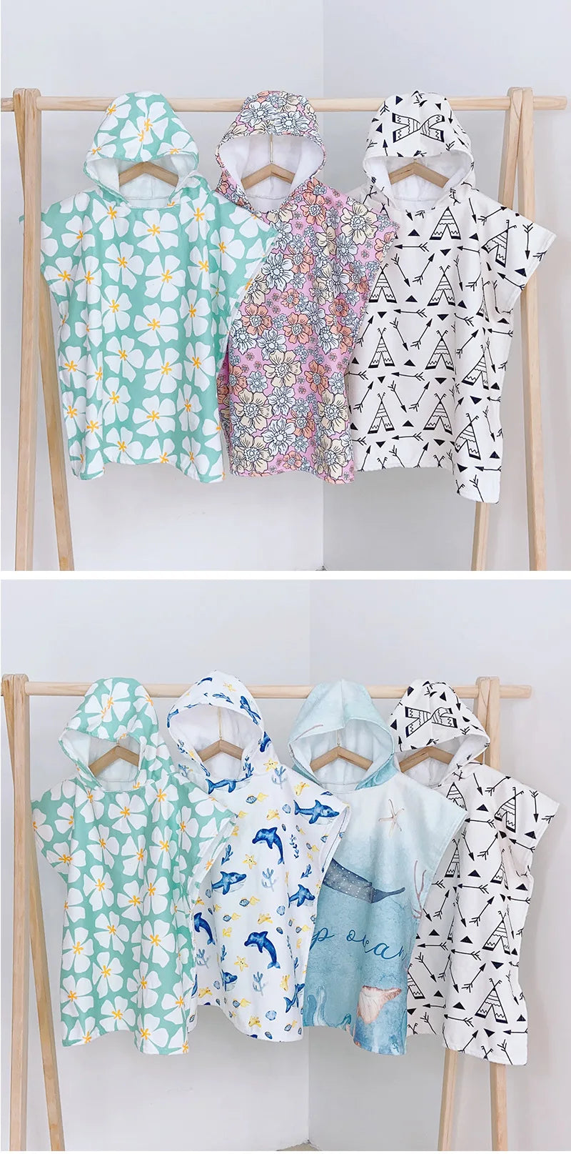 Beach Towel for Boys Girls Hooded Bath Towel Wrap Toddler Pool Towel with Hood Microfiber Absorbent Sweat-absorbent Swim Robe