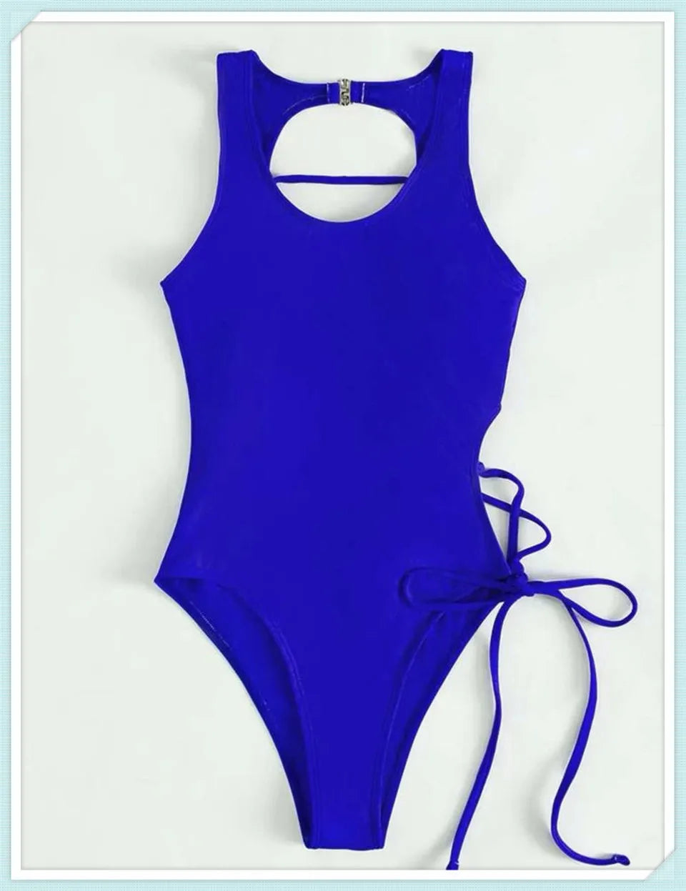 Lace Up Back Swimsuit One Piece Printed Swimwear Women Backless Bathing Swimming Suit Female Padded Beachwear Bodysuit