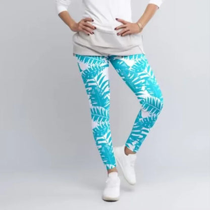Women High Waist Elastic Pants Fashion High Waist 3D Print Fitness Yoga Gym Leggings