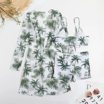 Summer Print Bikinis Swimwear Female Swimsuit Beachwear Push Up Three-Piece Bikini Set Women Swimming Bathing Suit