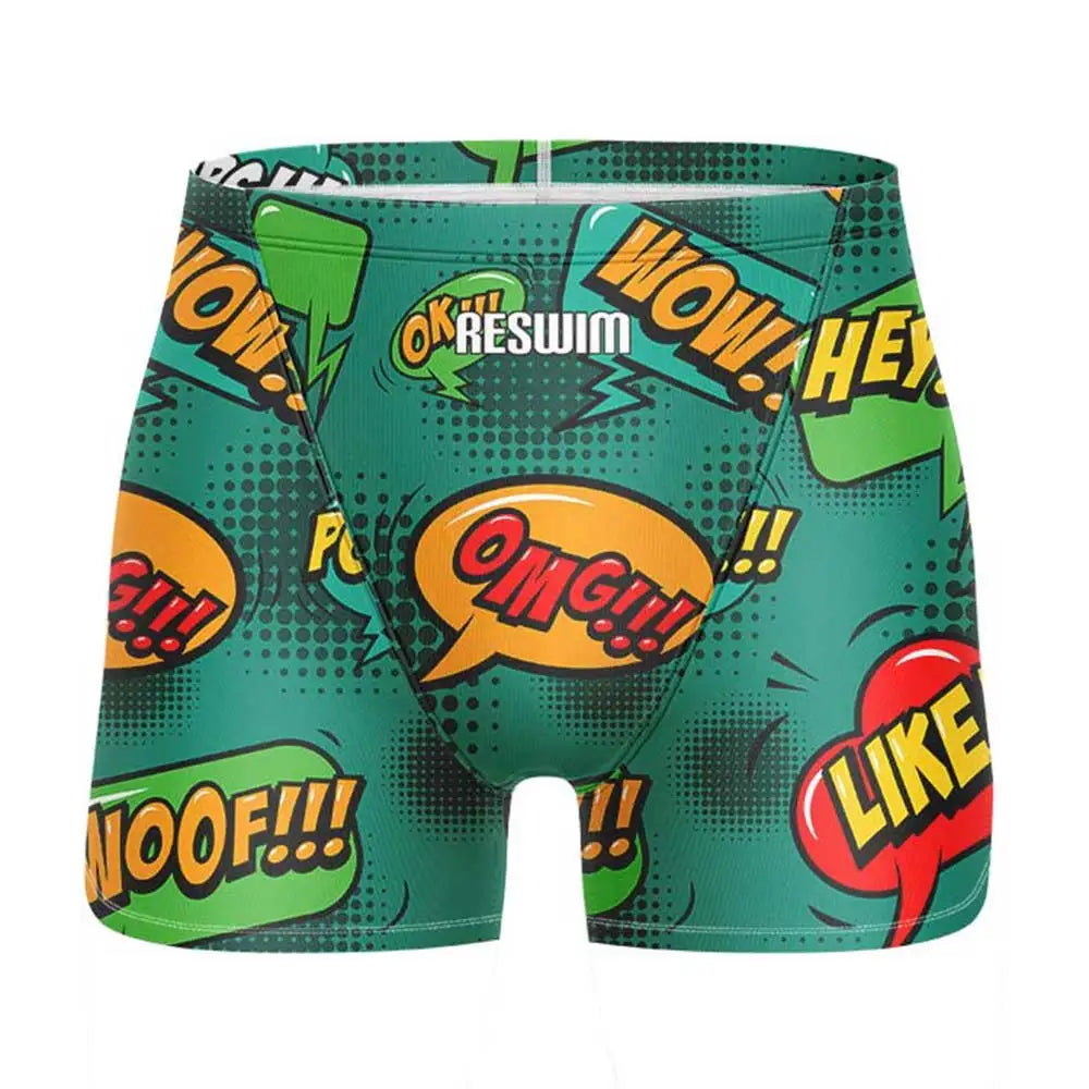 Swim Boxers Summer Men's Swimm Shorts Jammer Swimsuit Short Chlorine Resistant Swimwear Swimming Trunks Beach Tights Gym Surfing Pants