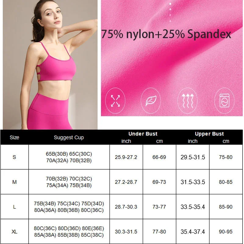 PofyBofy Yoga Bra Criss Cross Workout Crops Pilates Bras Gym Crop Top Running Bras Sexy Back Spaghetti Straps Fitness Bras