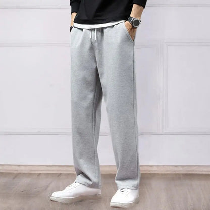 Mens Sweatpants Straight Fit Joggers Loose Drawstring Sports Pants Autumn Men Jogger Pants Casual Long Trousers Tracksuit Men