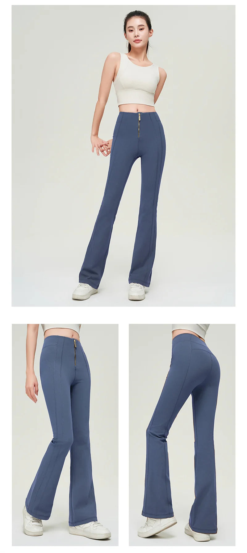 Bell Bottoms Yoga Pants Front Zip Bootcut Yoga Leggings Gym Pant Butt Lifting Yoga Legging Flare Leggings Zipper