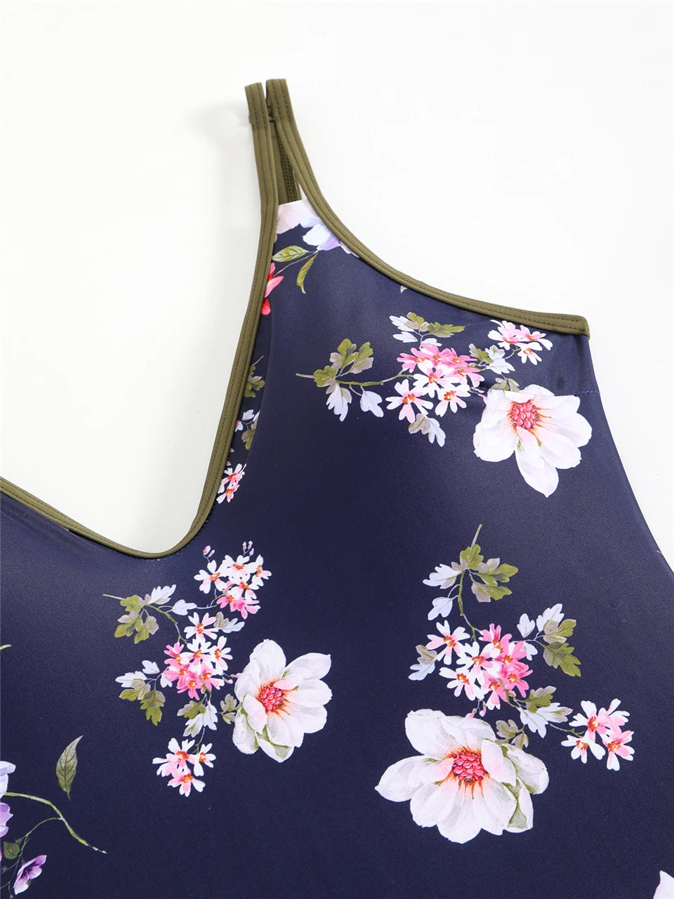Floral Print One Piece Swimsuit Women Fashion Conservative Swimwear Female Bathing Swimming Bodysuit Beach Wear Summer