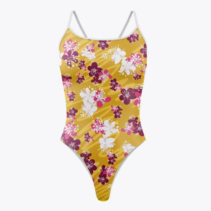 Women One-piece Swimsuit Summer Racer Back Beach Printing Bathing Suit Open Water Training Race Swimwear Quick Drying Swim Suit
